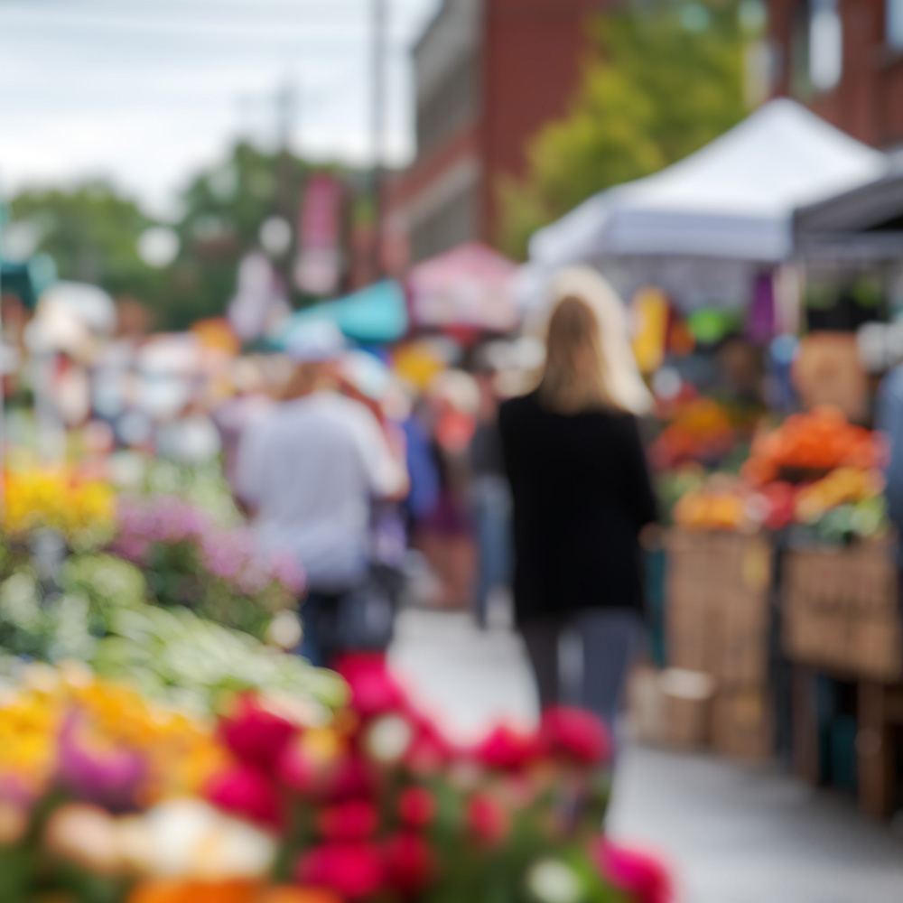 Blurred out image of farmers market